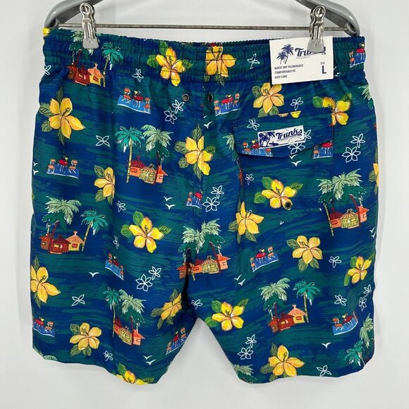 Trunks Surf & Swim Co. Men's 6" Sano Swim Shorts sz L Tiki Picnic Blue NWT - Picture 9 of 9